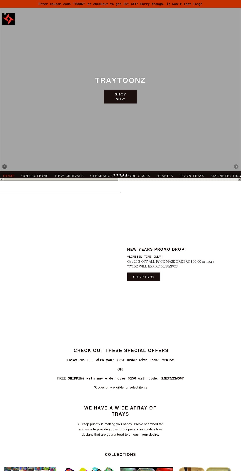 traytoonz.com shopify website screenshot