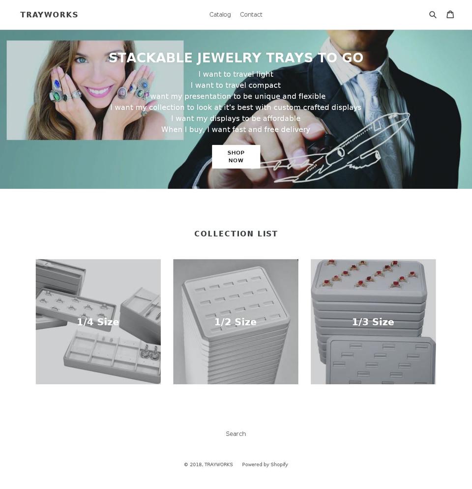 trayworks.com shopify website screenshot