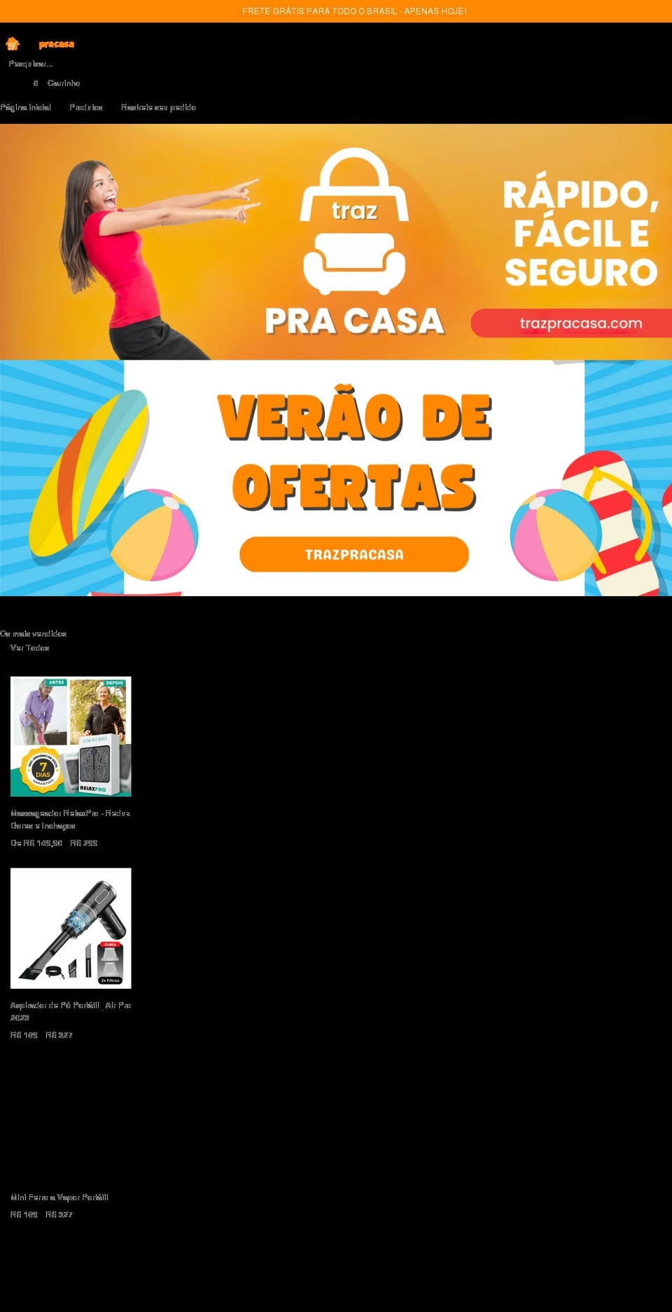 trazpracasa.com shopify website screenshot