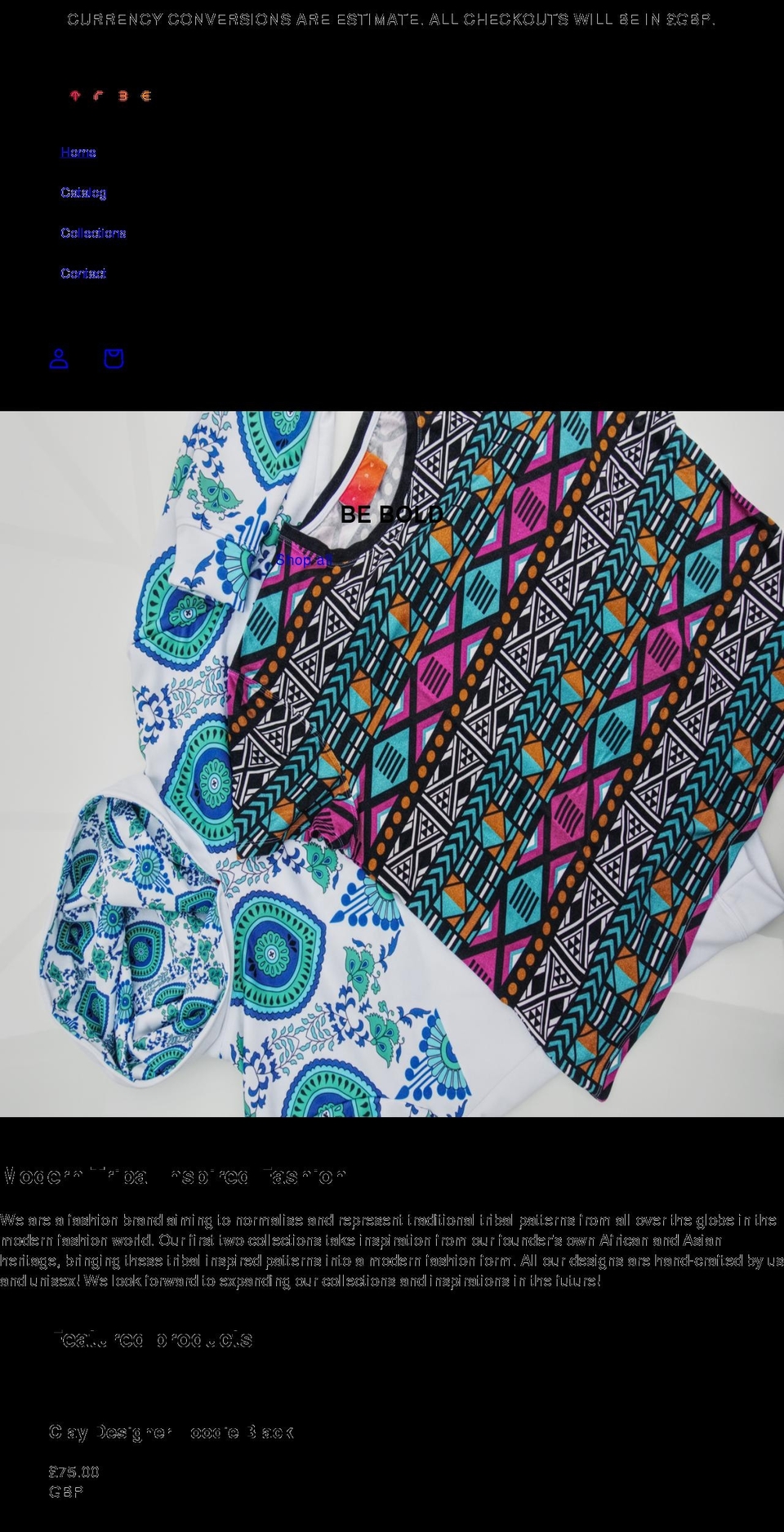 trbeclothing.com shopify website screenshot