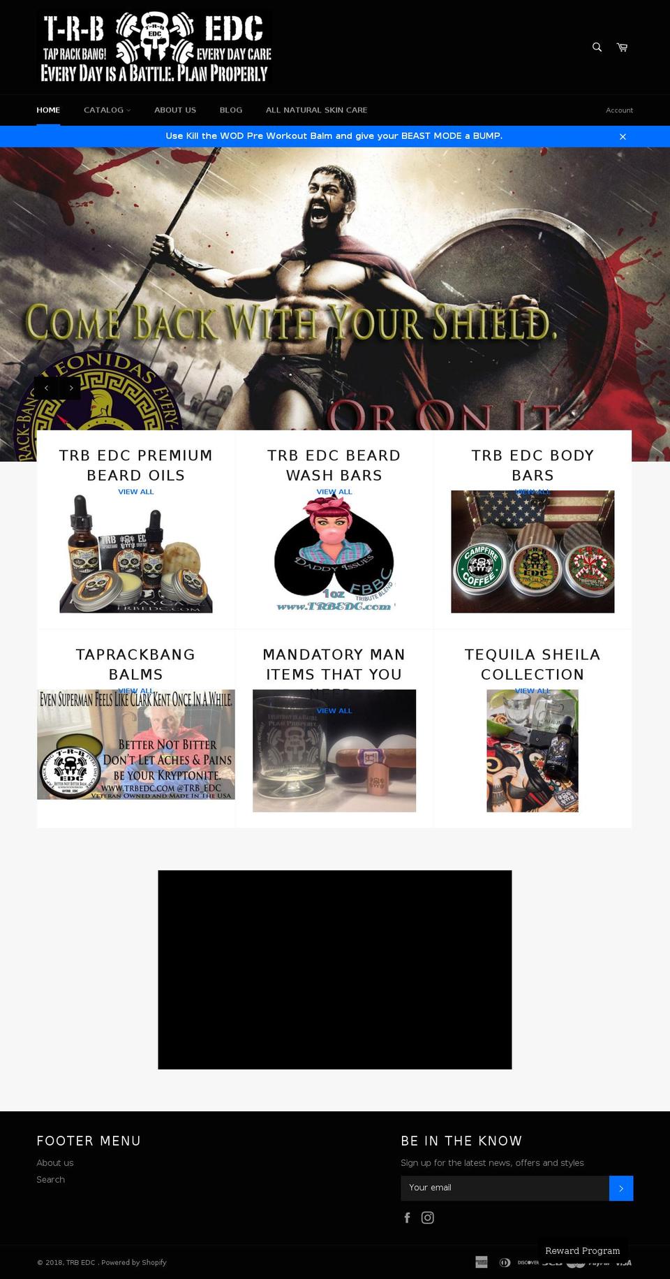trbedc.com shopify website screenshot