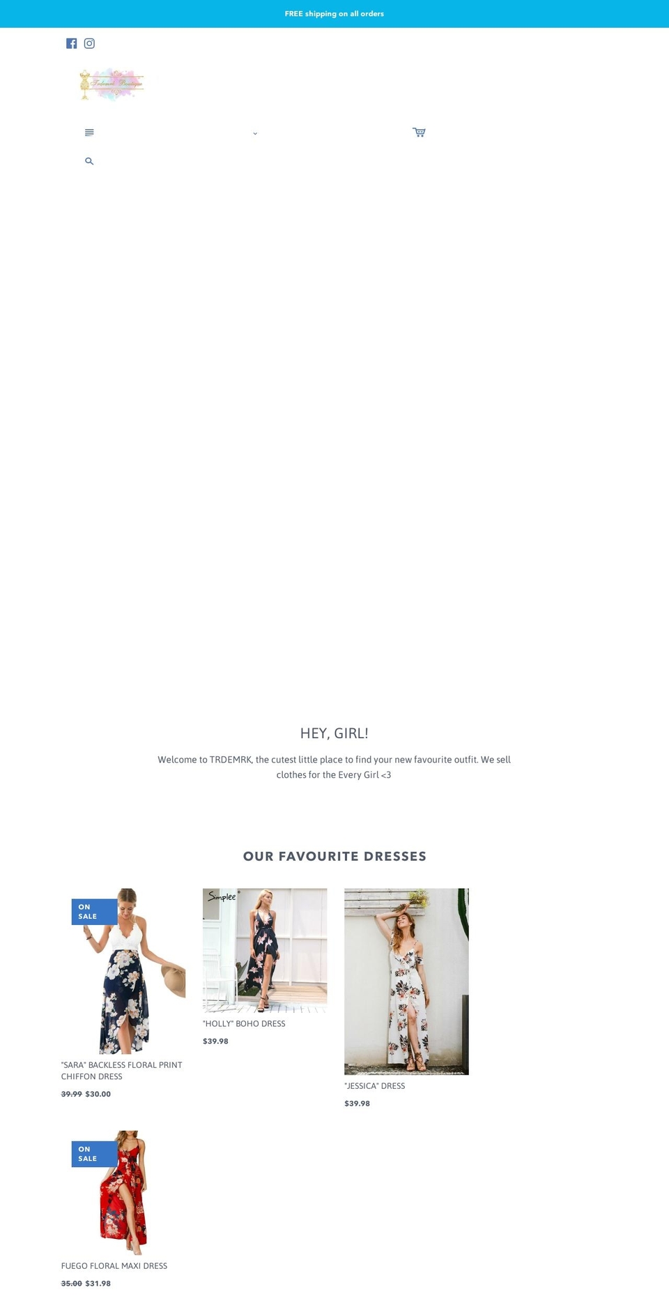 trdemrkboutique.com — Shopify storefront screenshot