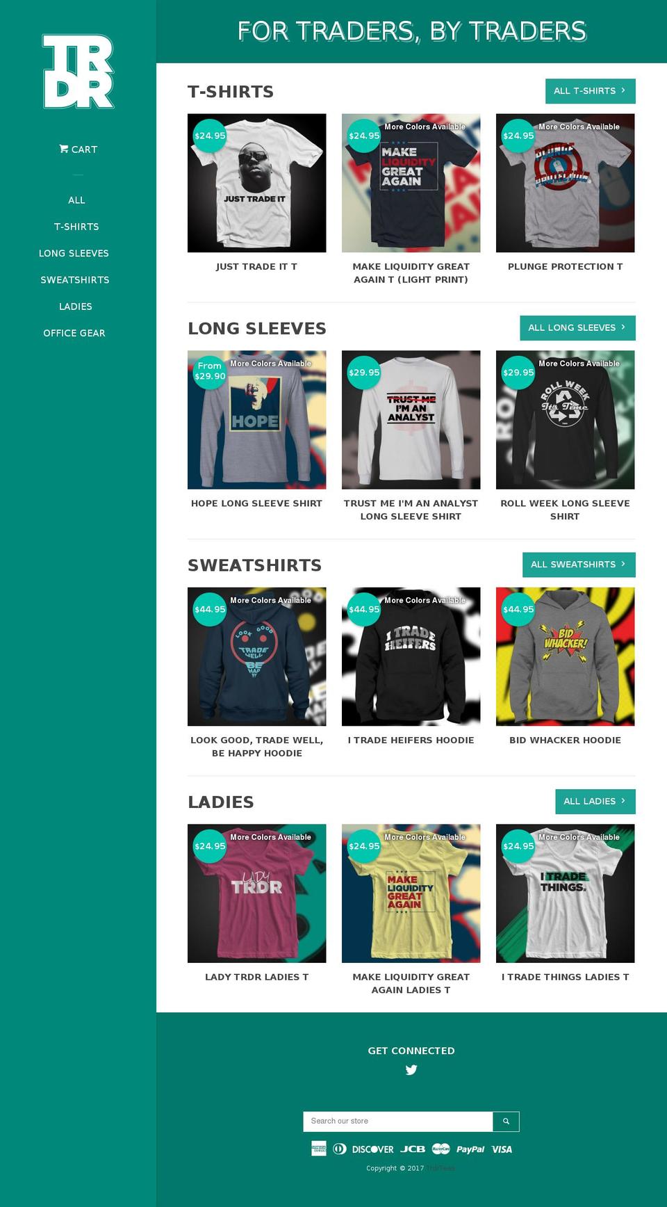 trdrtees.com shopify website screenshot