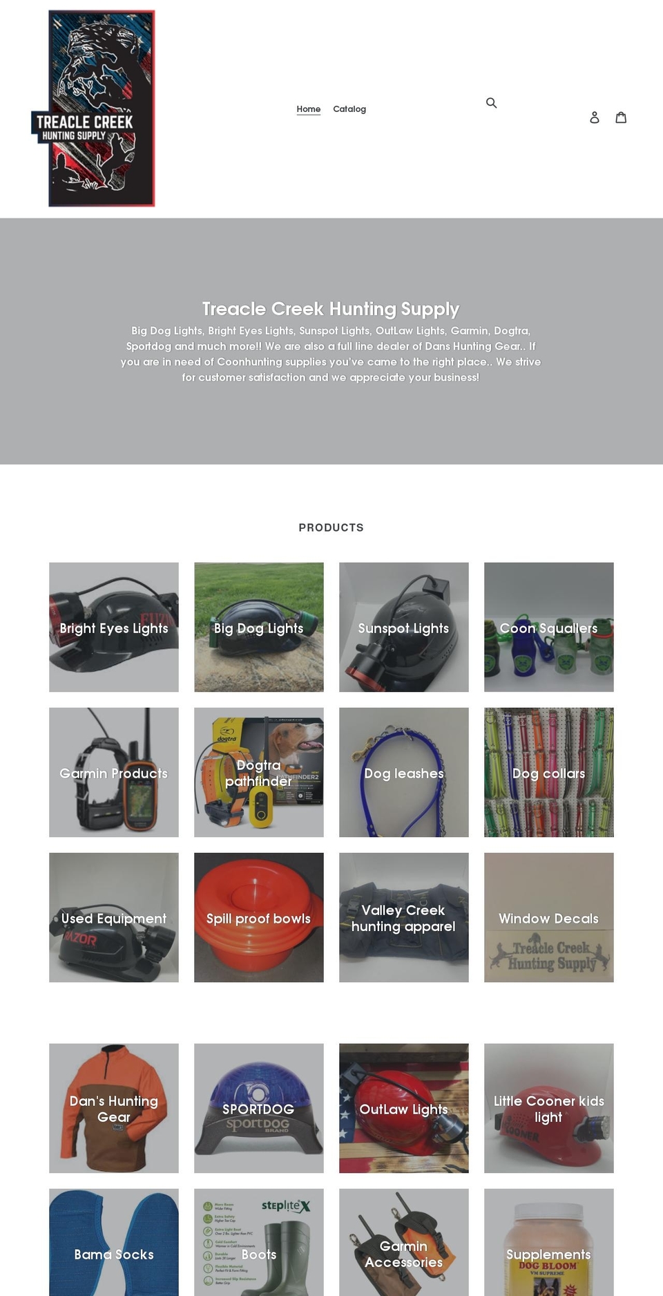 treaclecreekhuntingsupply.com shopify website screenshot