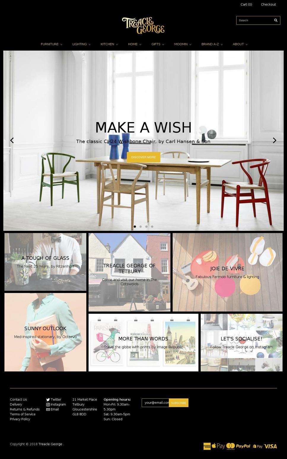 treaclegeorge.com — Shopify storefront screenshot