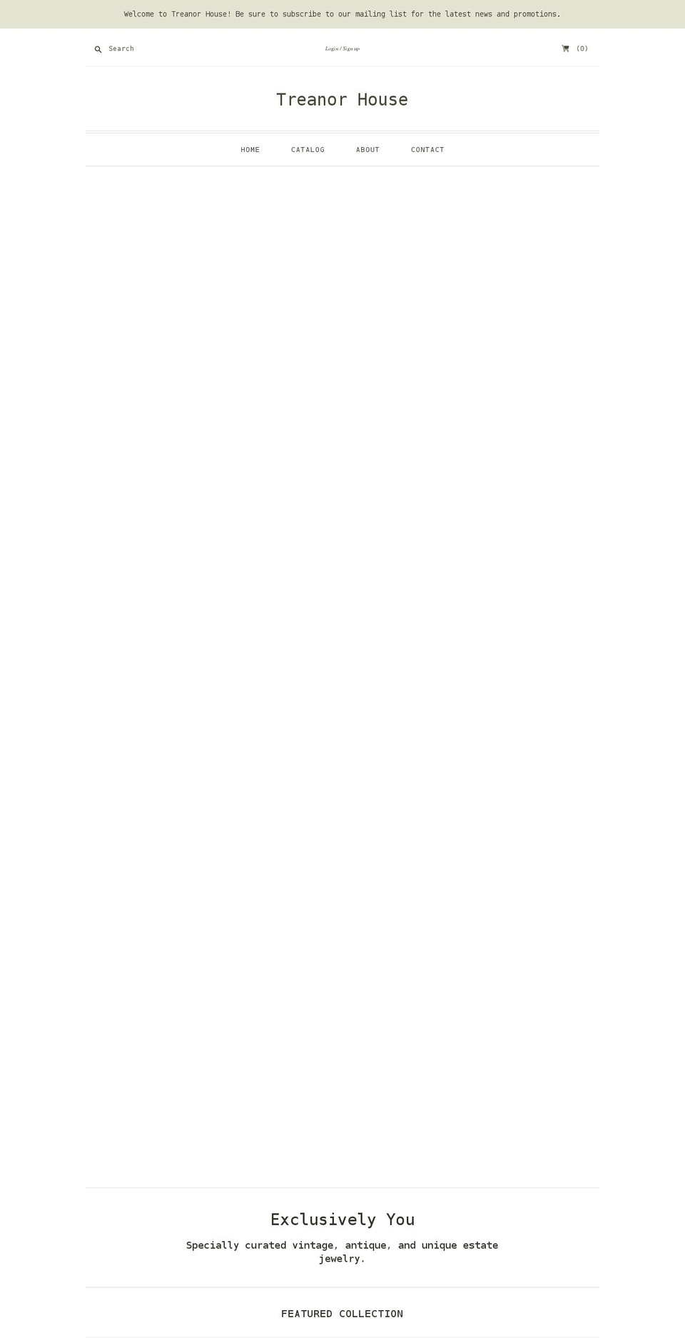 treanorhouse.com shopify website screenshot