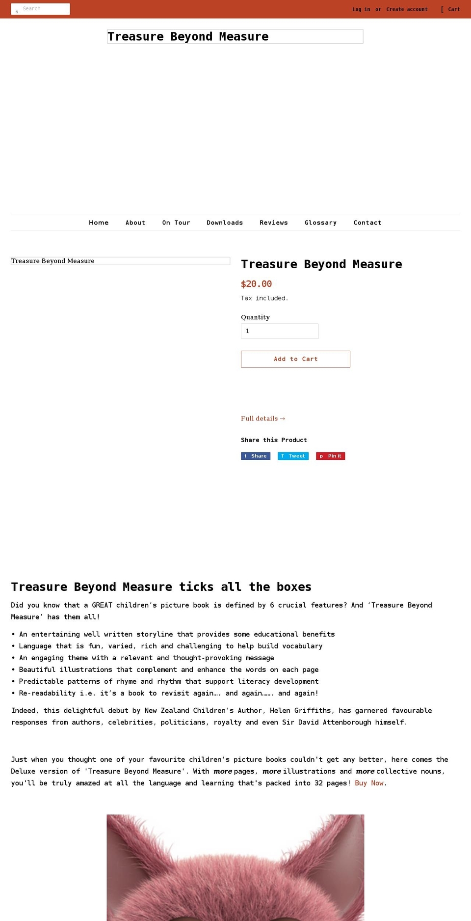 treasurebeyondmeasure.co.nz shopify website screenshot