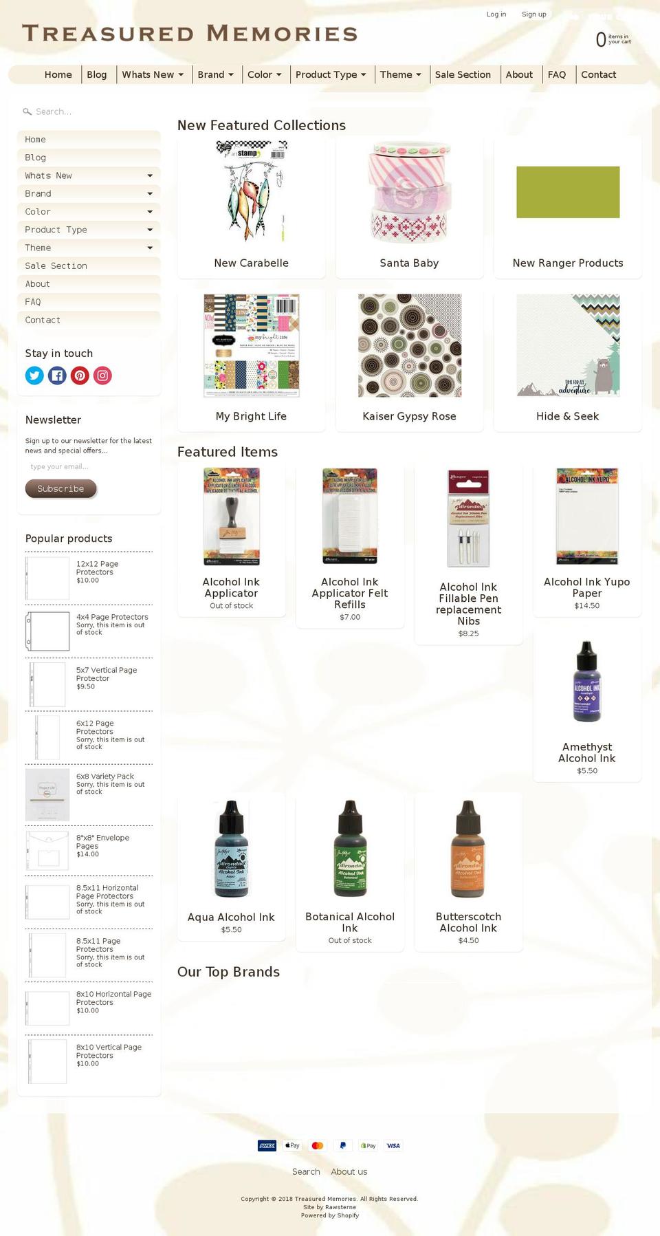 treasuredmemories.ca shopify website screenshot