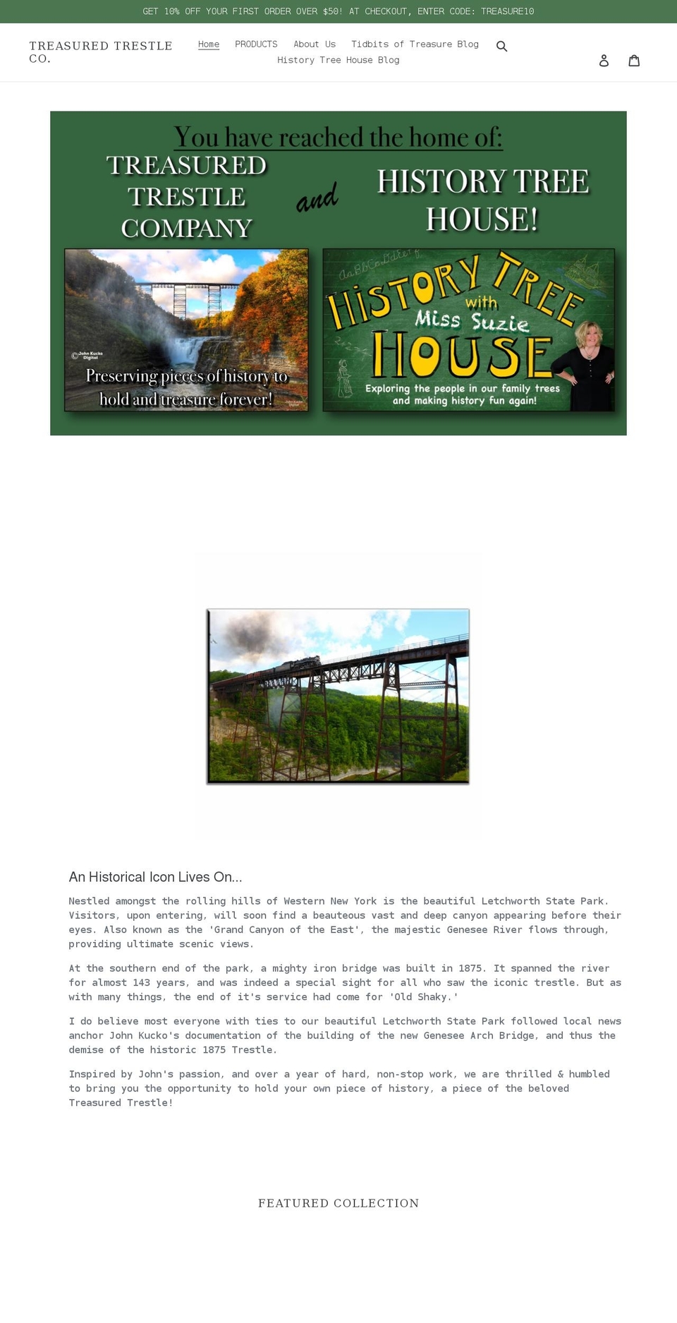 treasuredtrestle.com shopify website screenshot