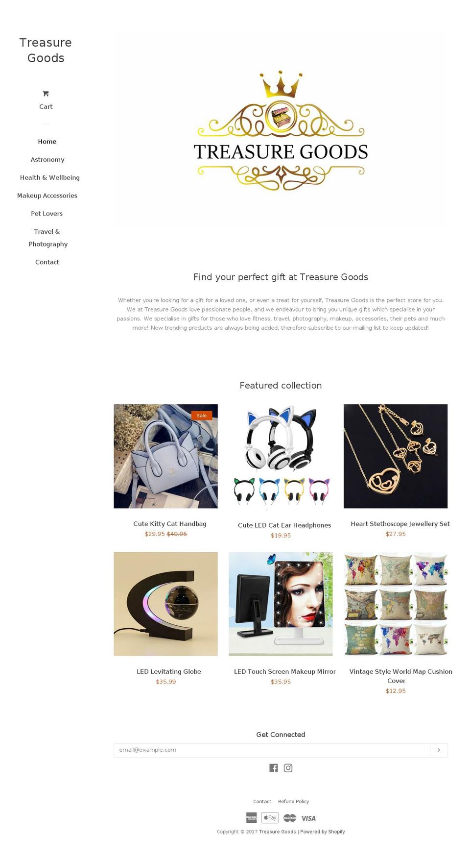 treasuregoods.com shopify website screenshot