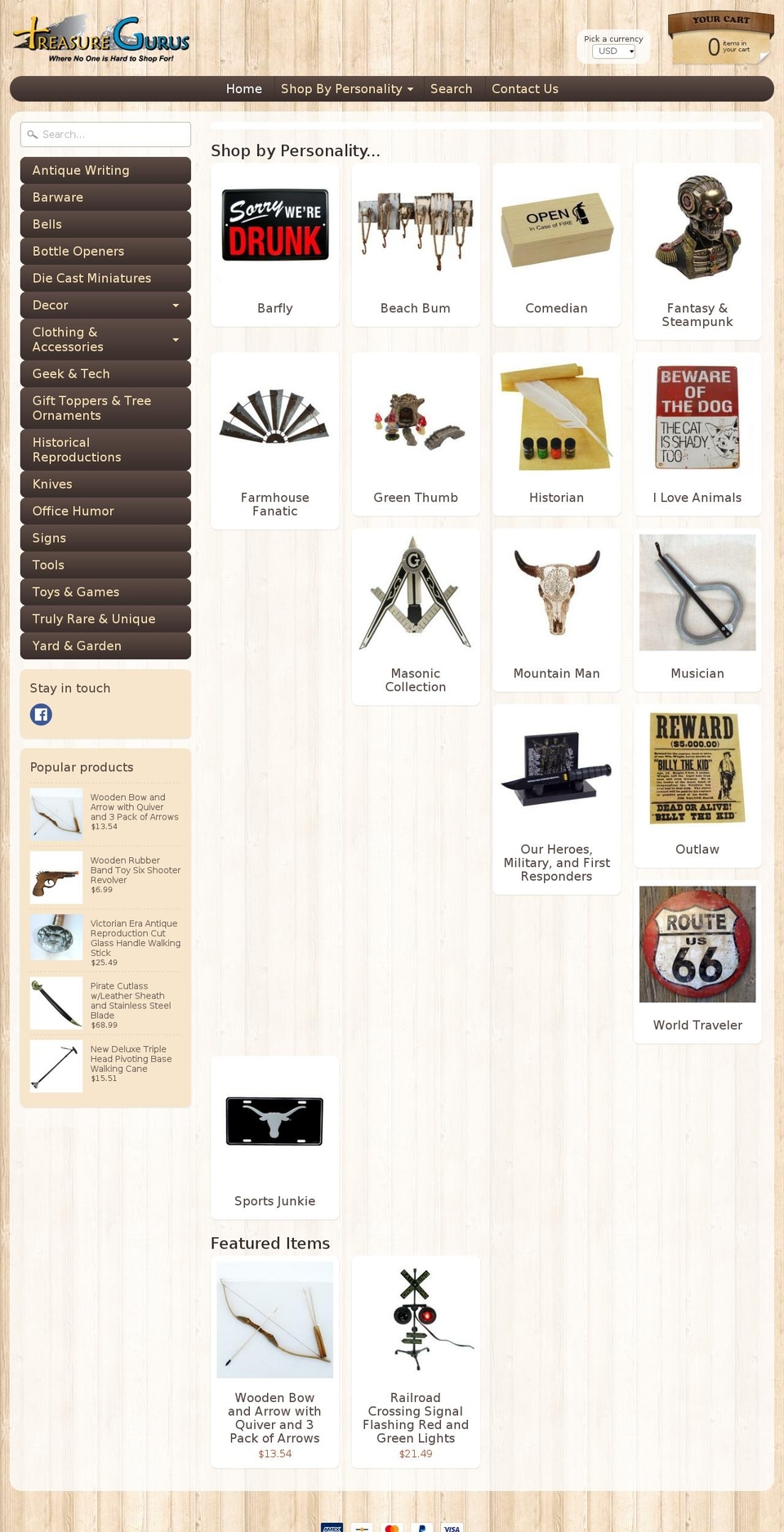 treasuregurus.com shopify website screenshot