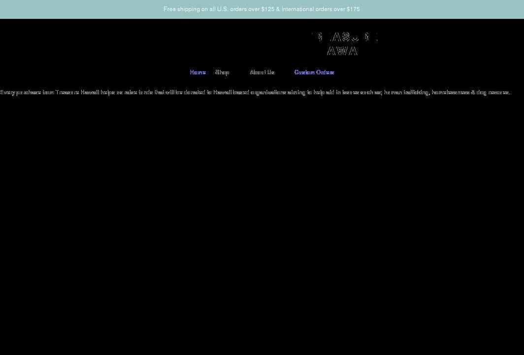 treasurehawaii.com shopify website screenshot