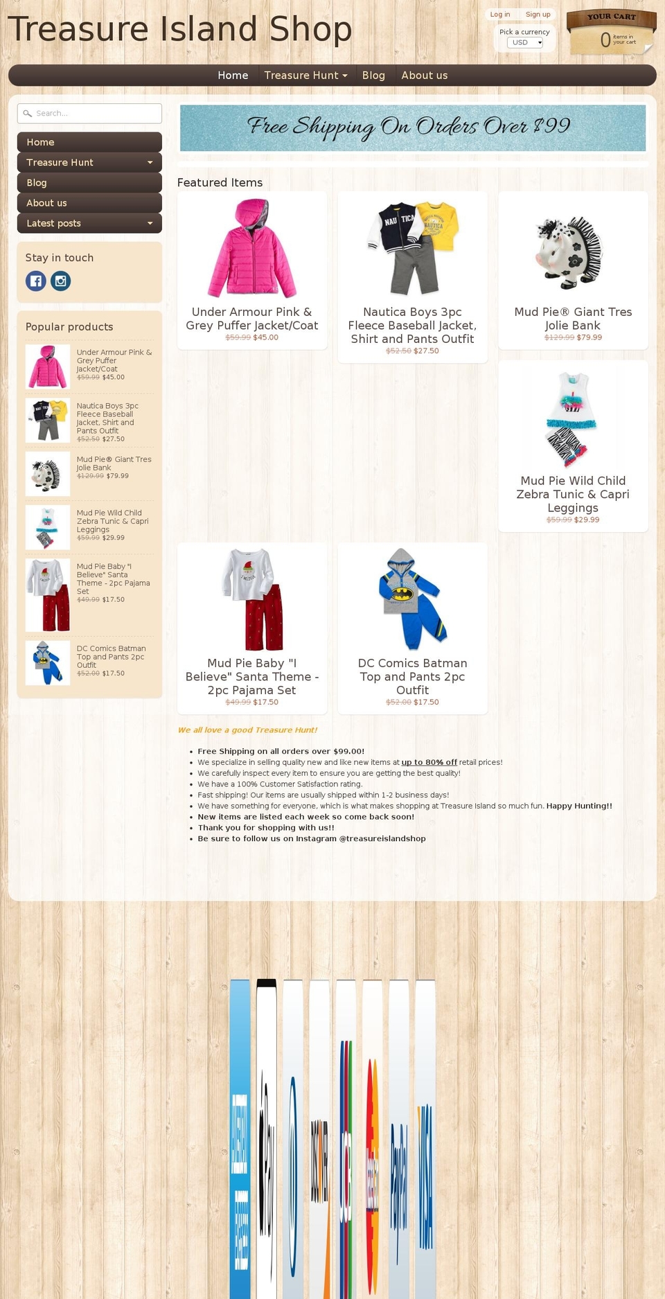 treasureislandshop.com shopify website screenshot