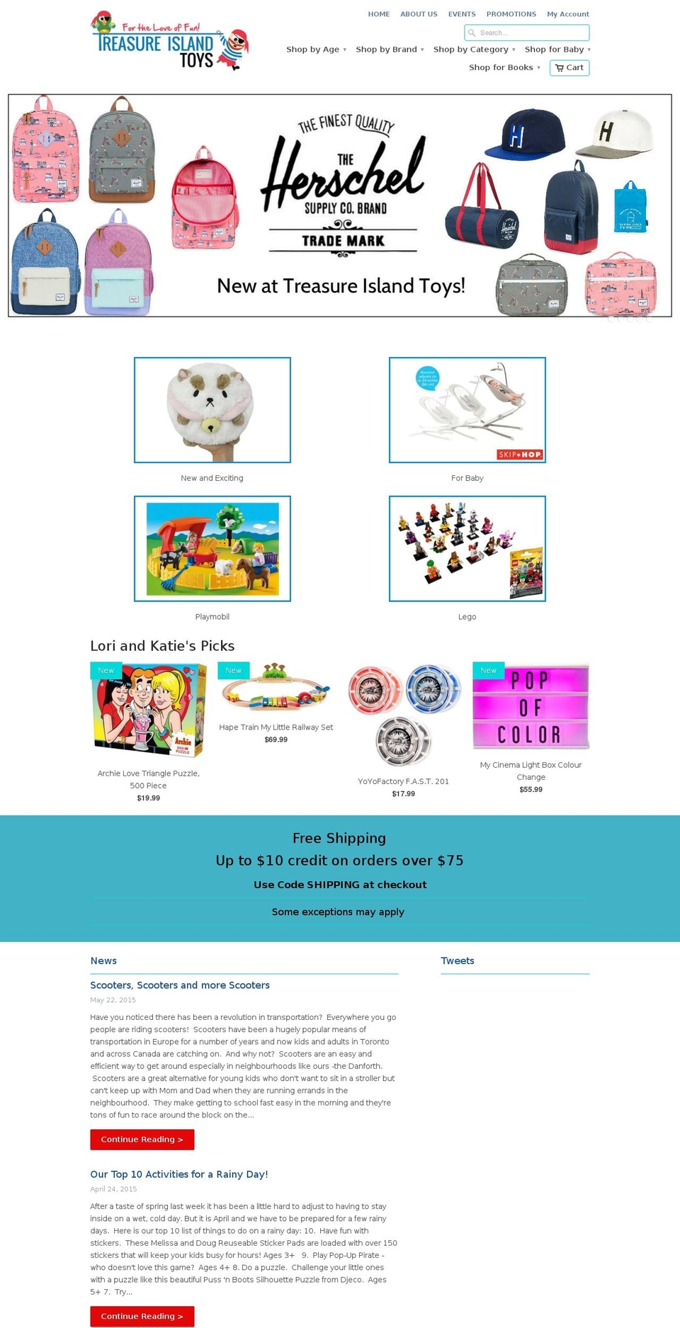 treasureislandtoys.ca shopify website screenshot