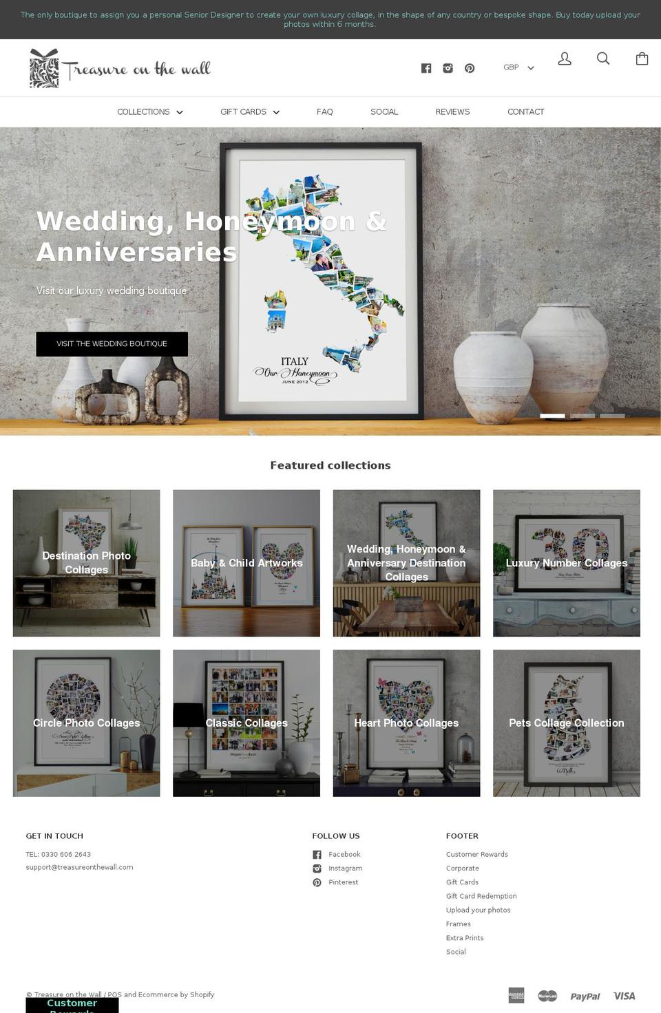 treasureonthewall.com shopify website screenshot
