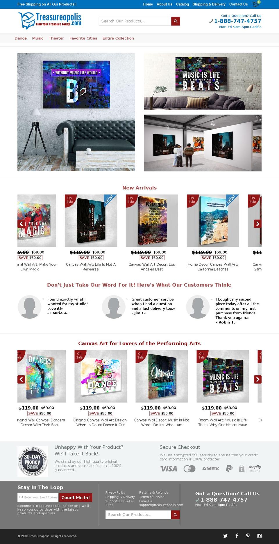 treasureopolis.com shopify website screenshot