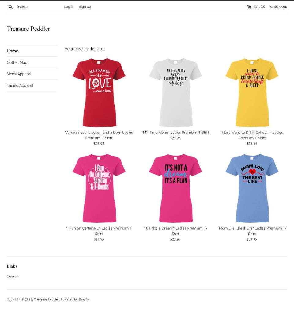 treasurepeddler.com — Shopify storefront screenshot