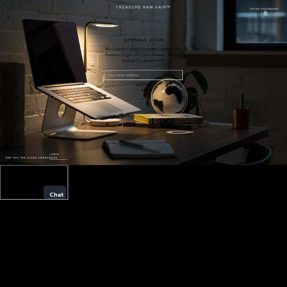 treasurerawhair.com shopify website screenshot