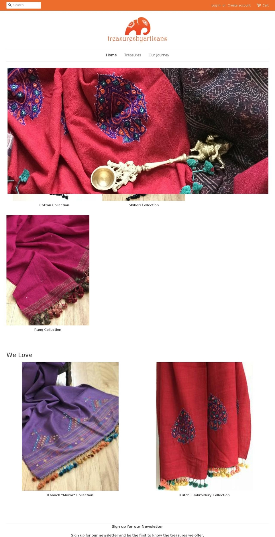 treasuresbyartisans.com — Shopify storefront screenshot