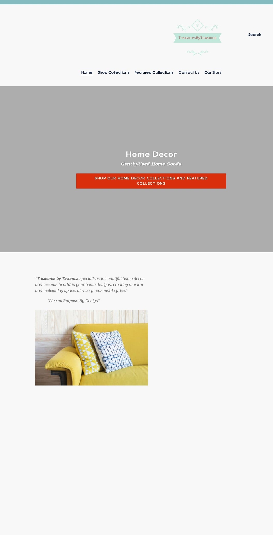 treasuresbytawanna.com shopify website screenshot