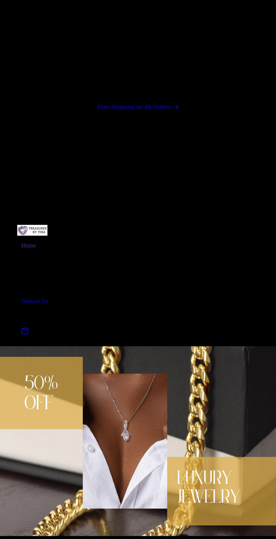 treasuresbytina.com shopify website screenshot
