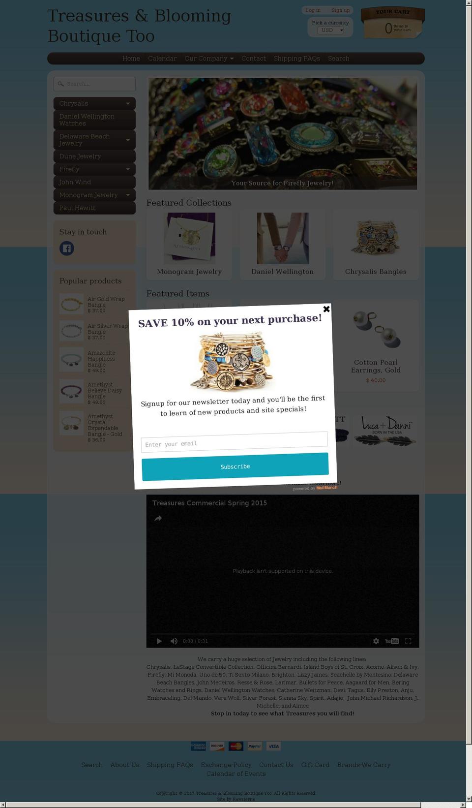treasuresinlewes.com shopify website screenshot
