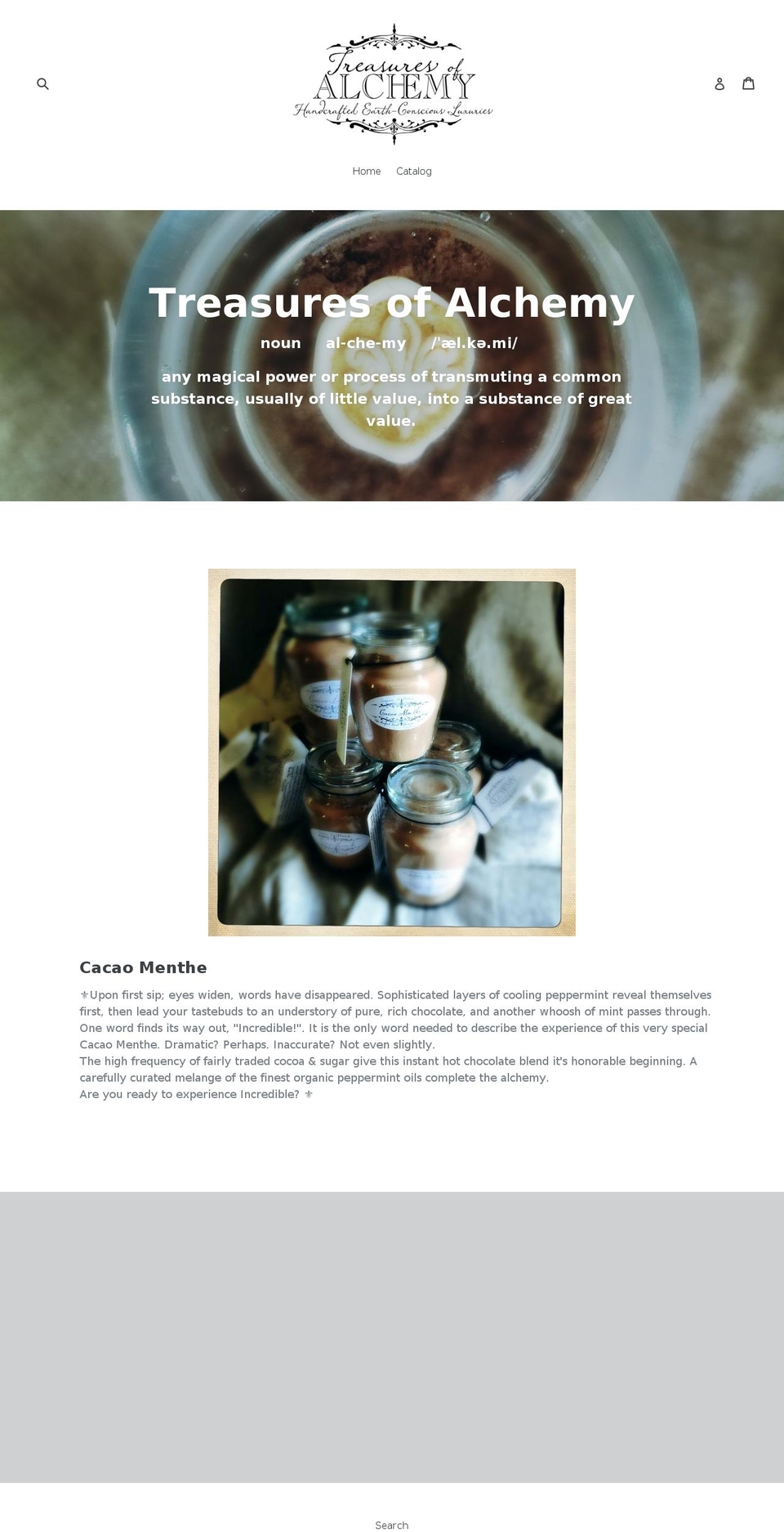 treasuresofalchemy.com shopify website screenshot