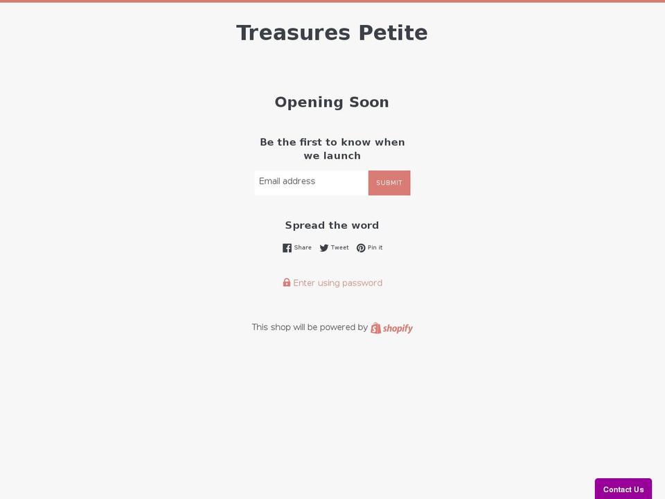 treasurespetite.com shopify website screenshot