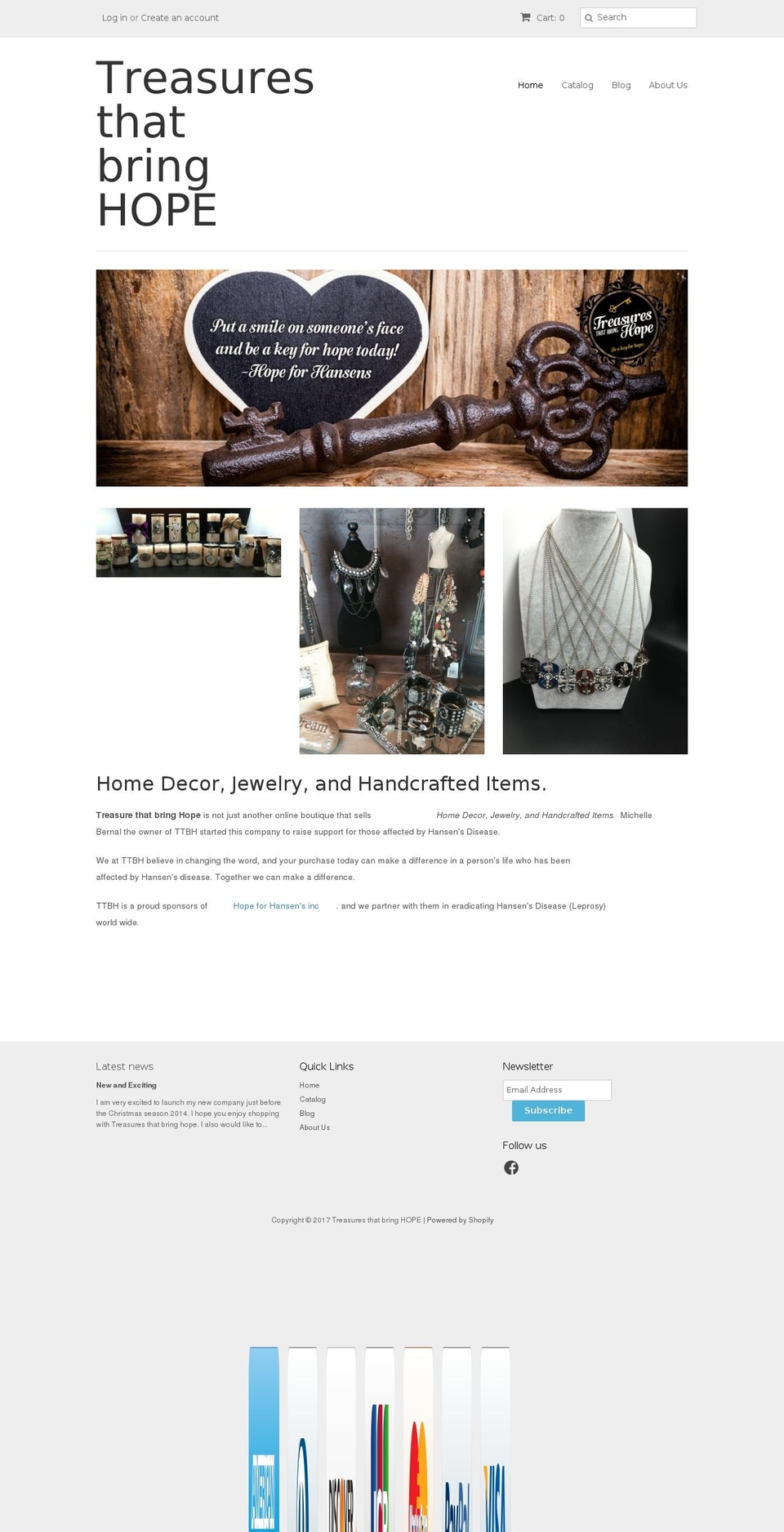 treasuresthatbringhope.com shopify website screenshot