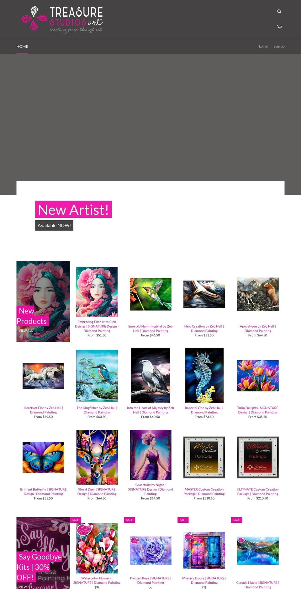 treasurestudiosart.com shopify website screenshot
