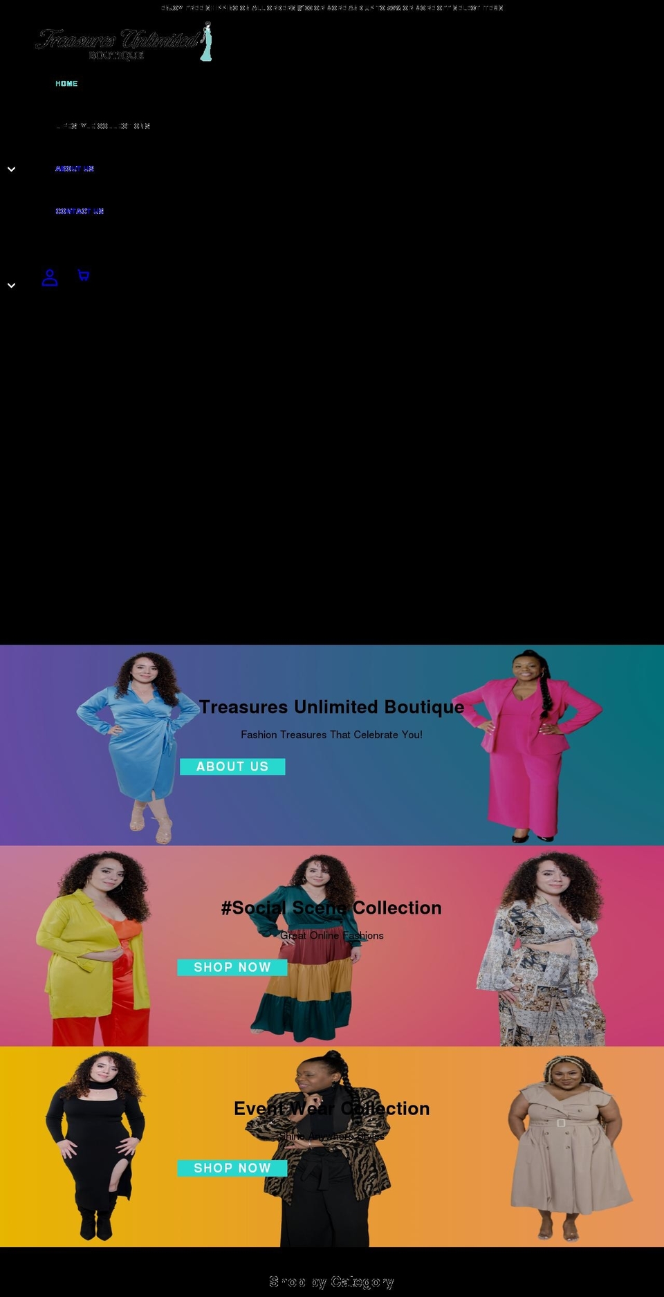 treasuresunlimitedboutique.com shopify website screenshot