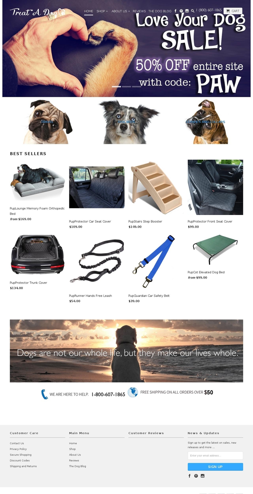 treatadog.com shopify website screenshot