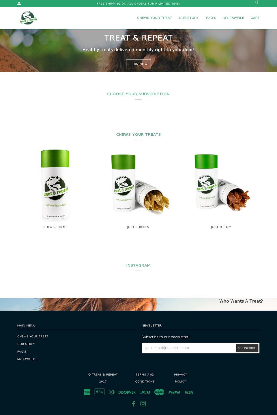treatandrepeat.net shopify website screenshot