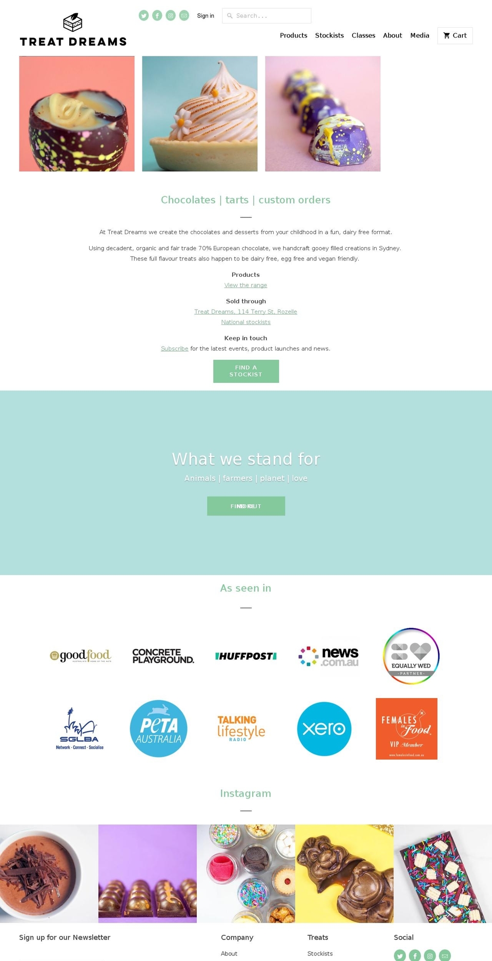 treatdreams.com.au shopify website screenshot