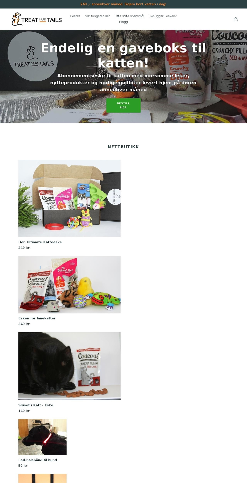 treatfortails.com — Shopify storefront screenshot