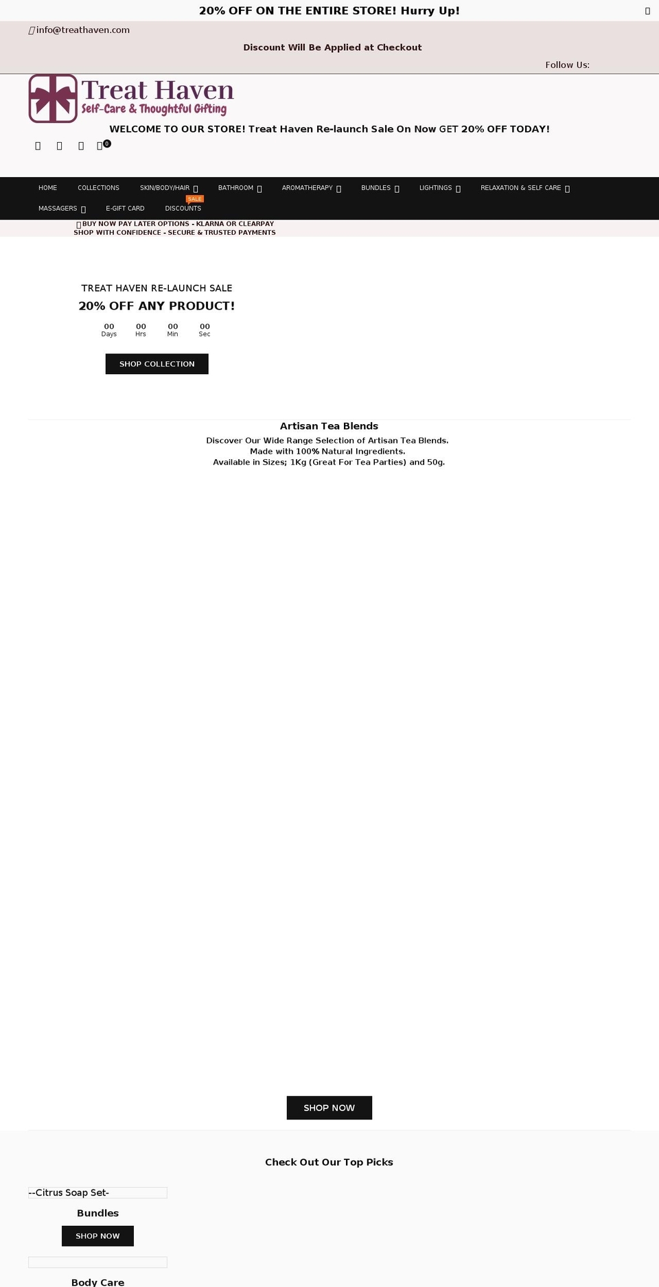 treathaven.com — Shopify storefront screenshot