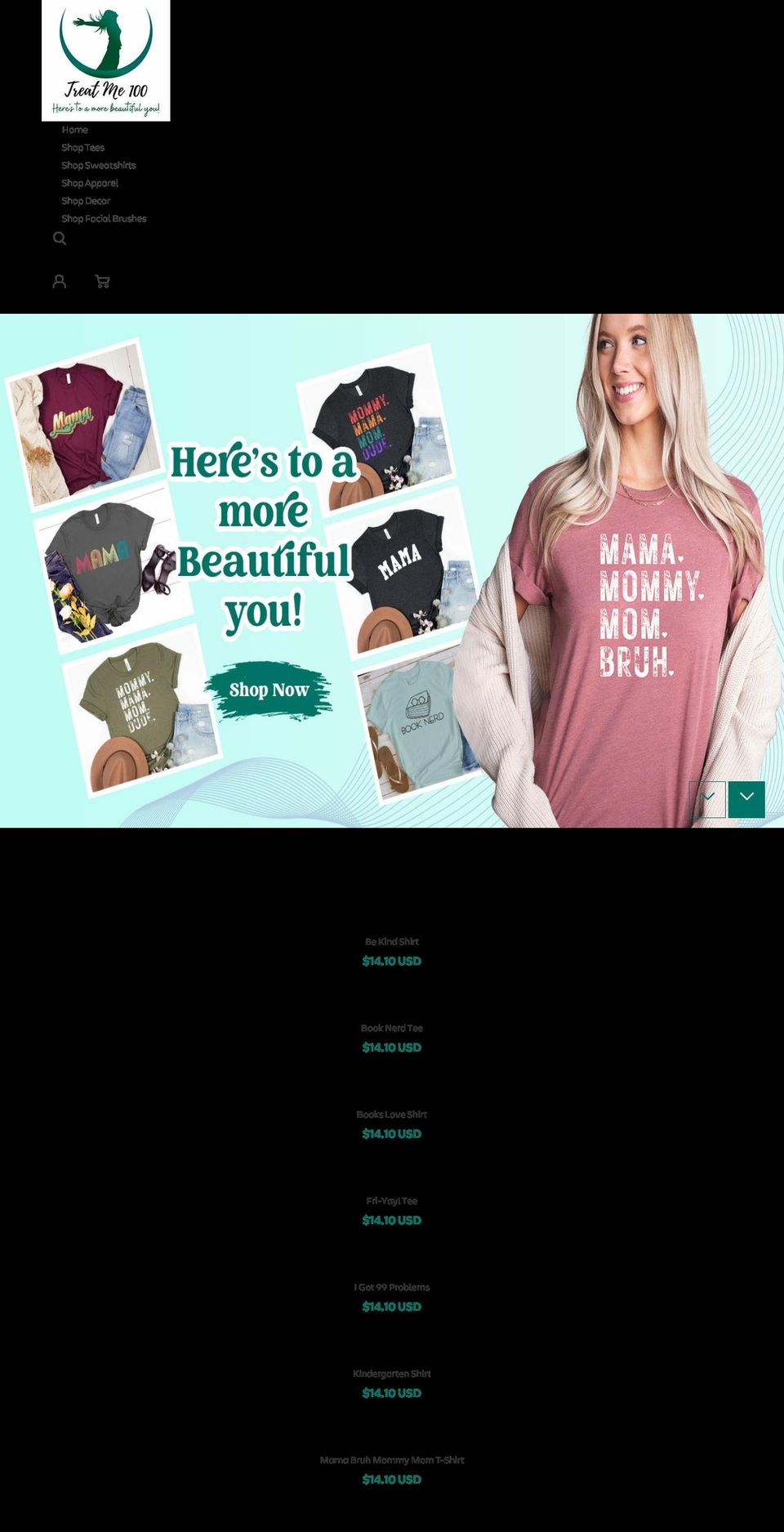 treatme100.com shopify website screenshot