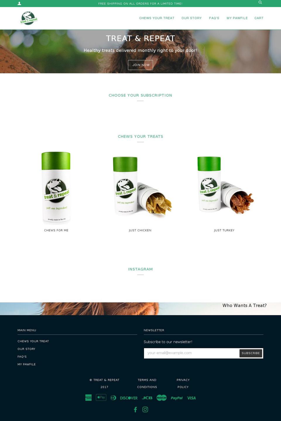 treatrepeat.net shopify website screenshot