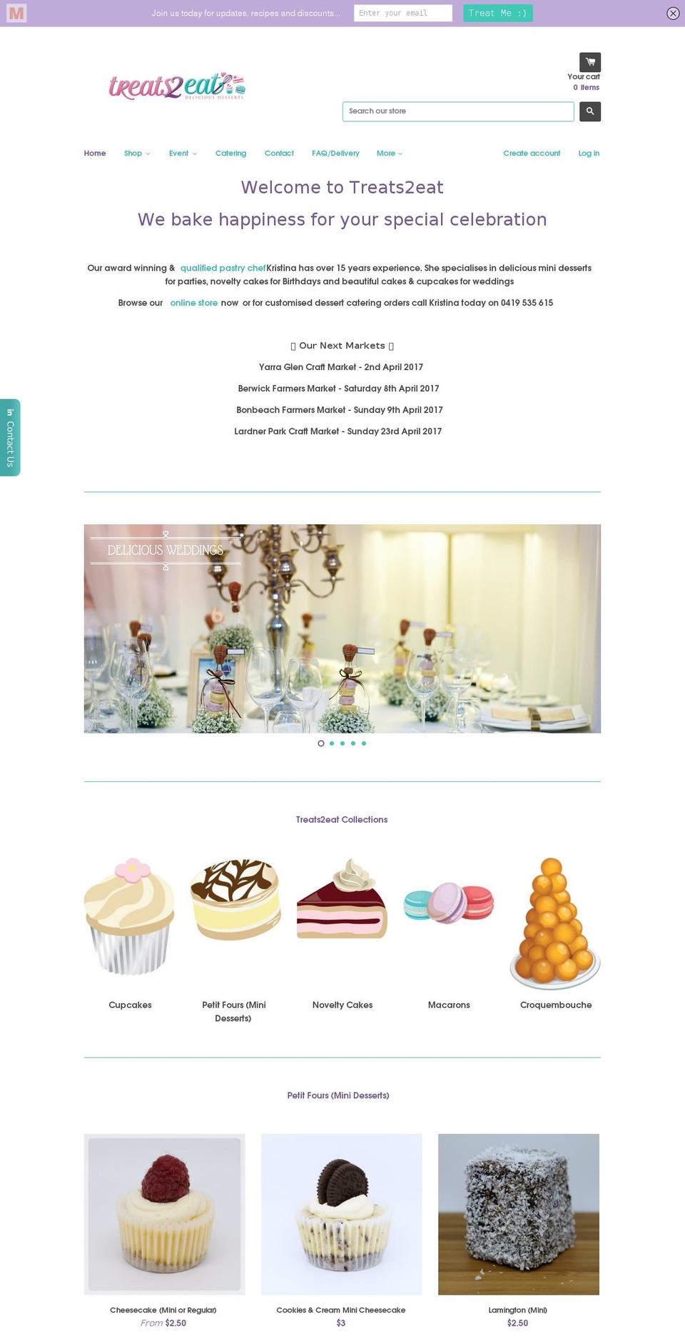 treats2eat.com shopify website screenshot