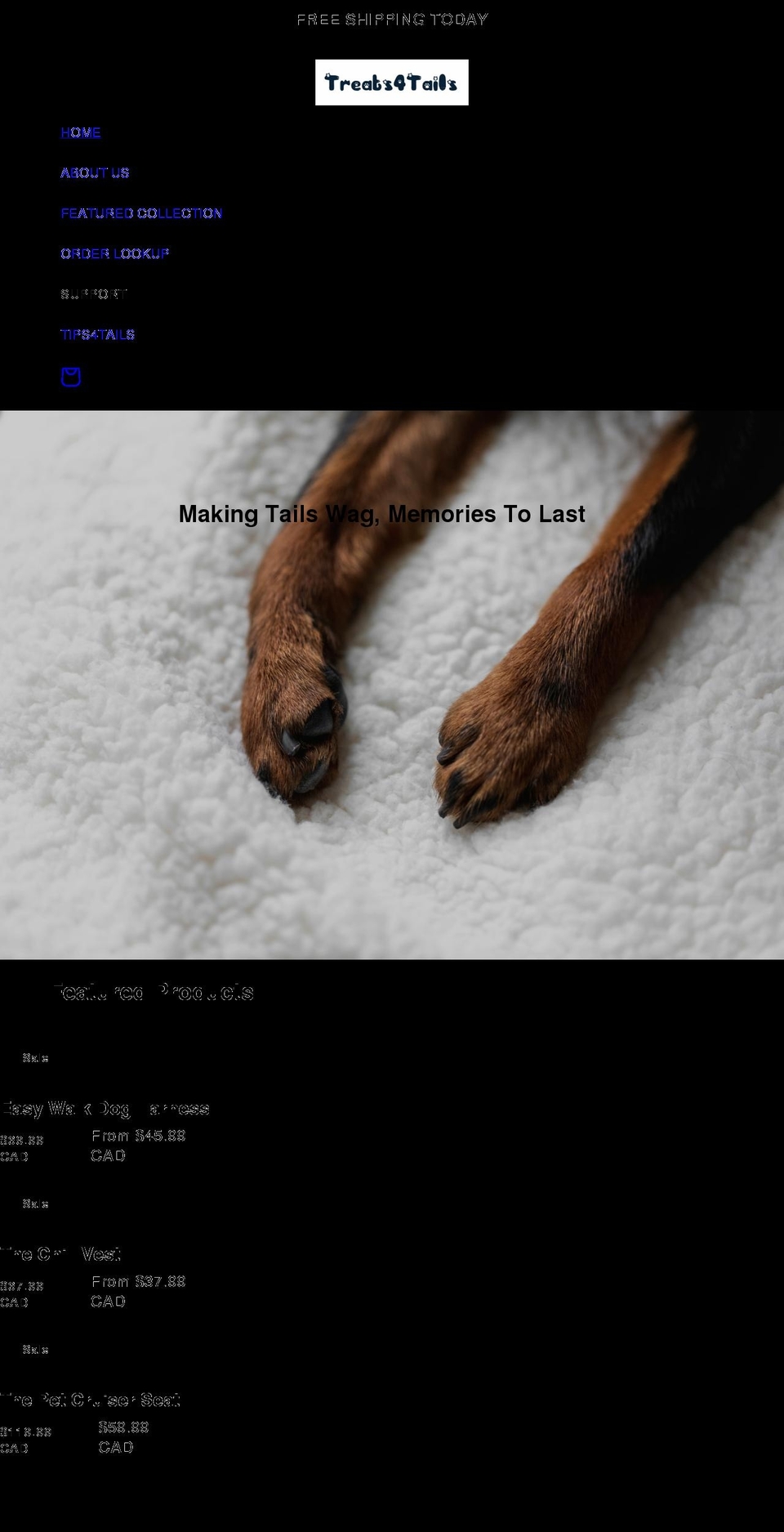 treats4tails.com shopify website screenshot