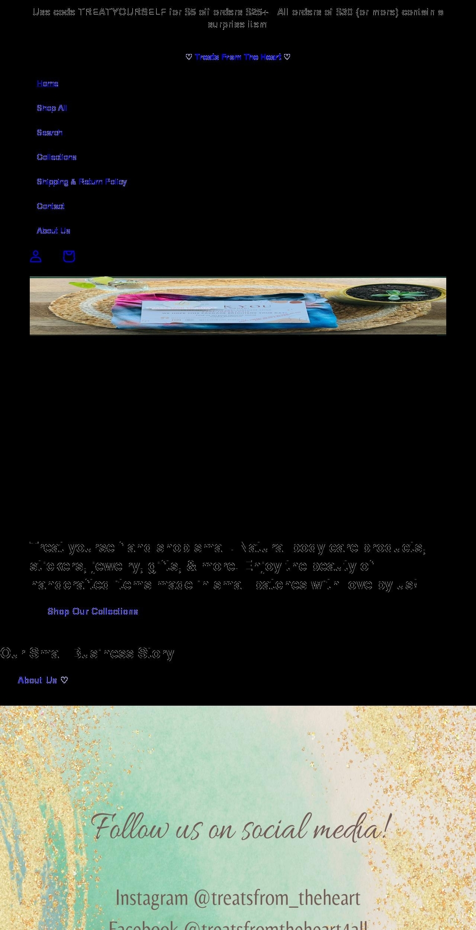 treatsfromtheheart.org shopify website screenshot