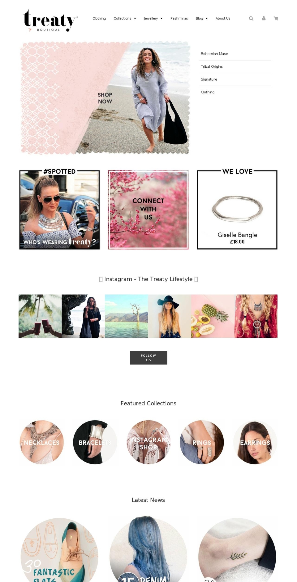 treatyjewellery.com shopify website screenshot