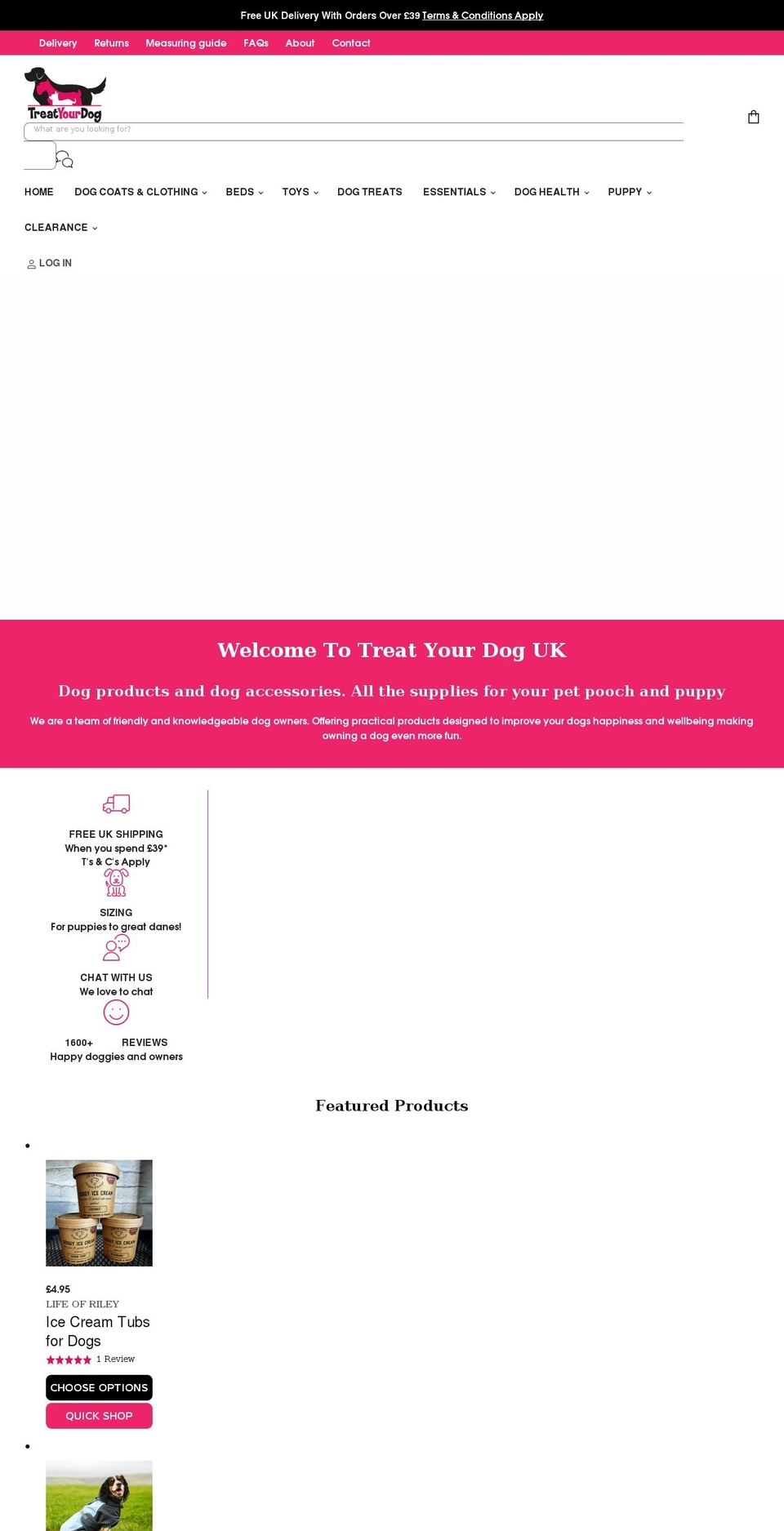 treatyourdog.co.uk shopify website screenshot