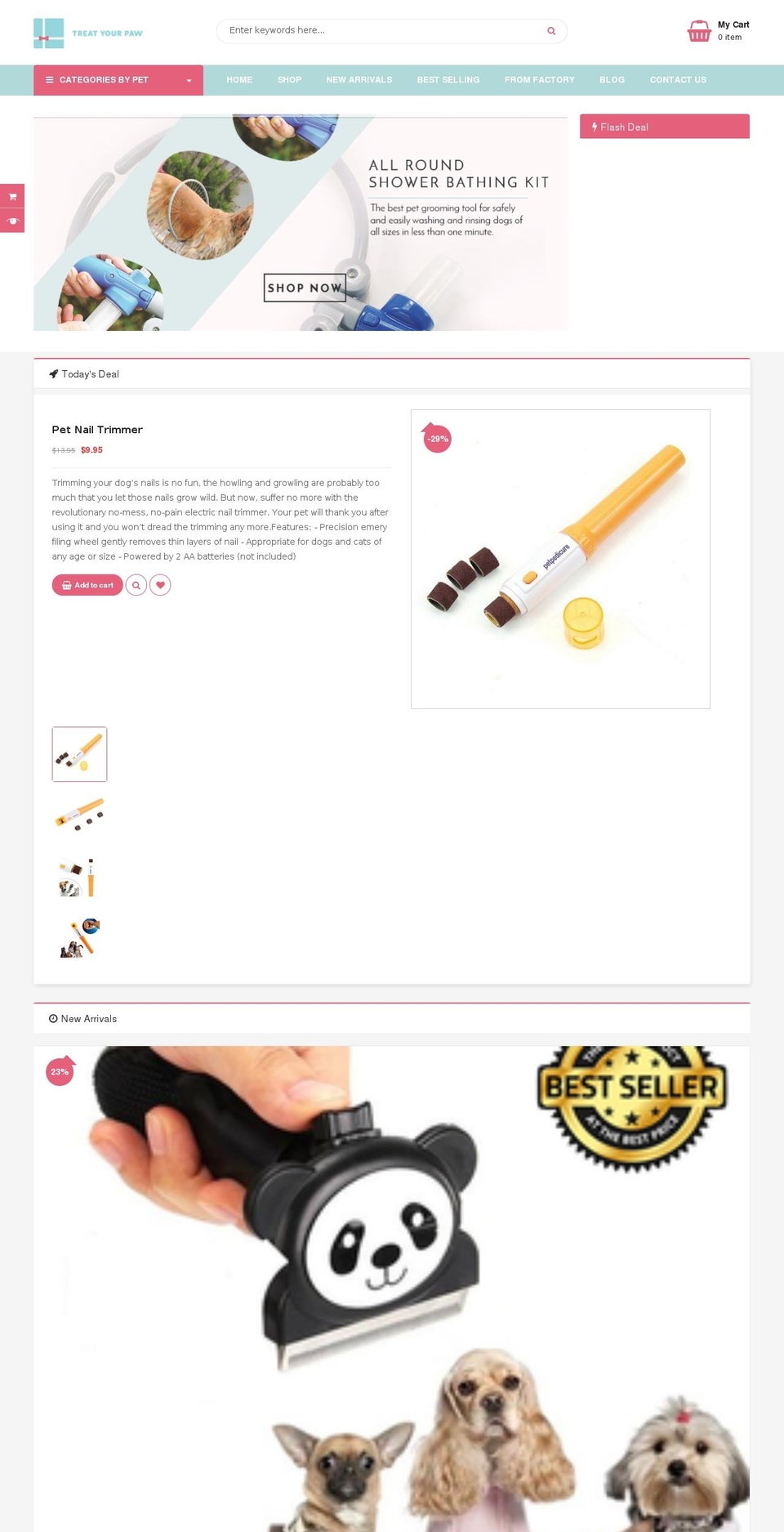 topdeal-home-2 Shopify theme site example treatyourpaw.com
