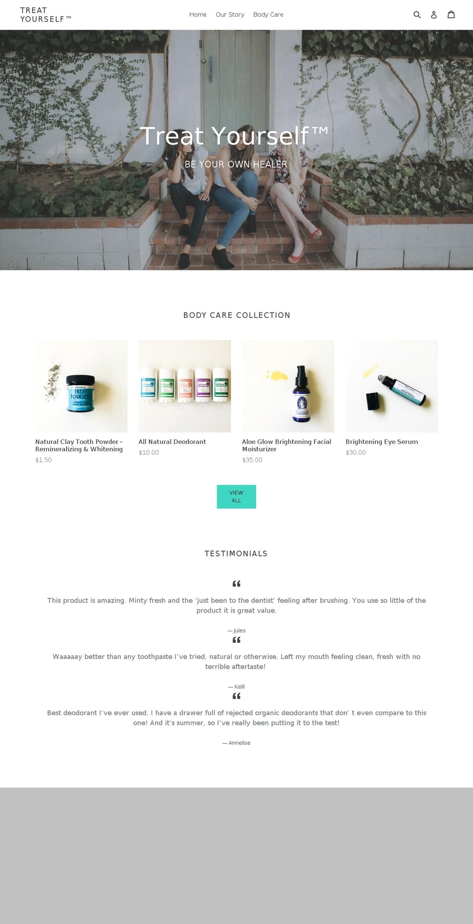 treatyourselfinc.com shopify website screenshot