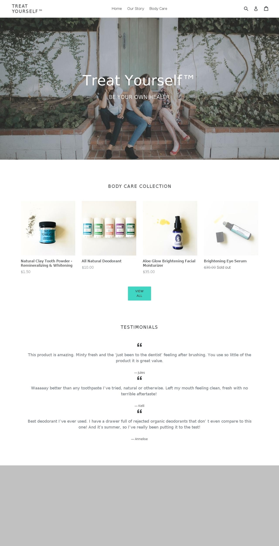 treatyourselfinc.net shopify website screenshot