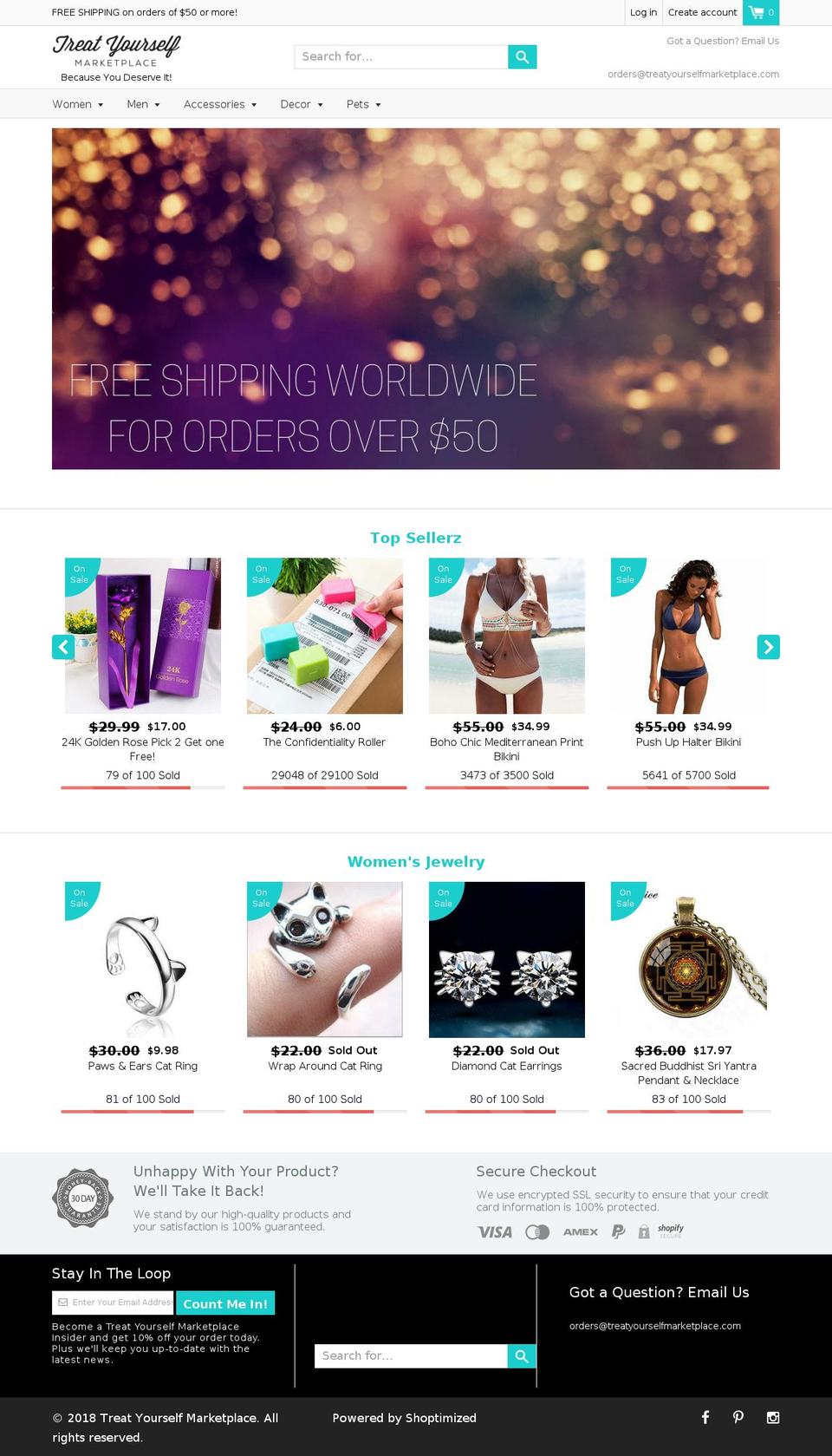 treatyourselfmarketplace.com — Shopify storefront screenshot