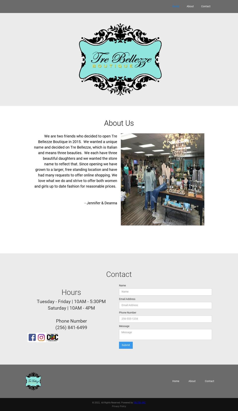 trebellezzeboutique.com — Shopify storefront screenshot