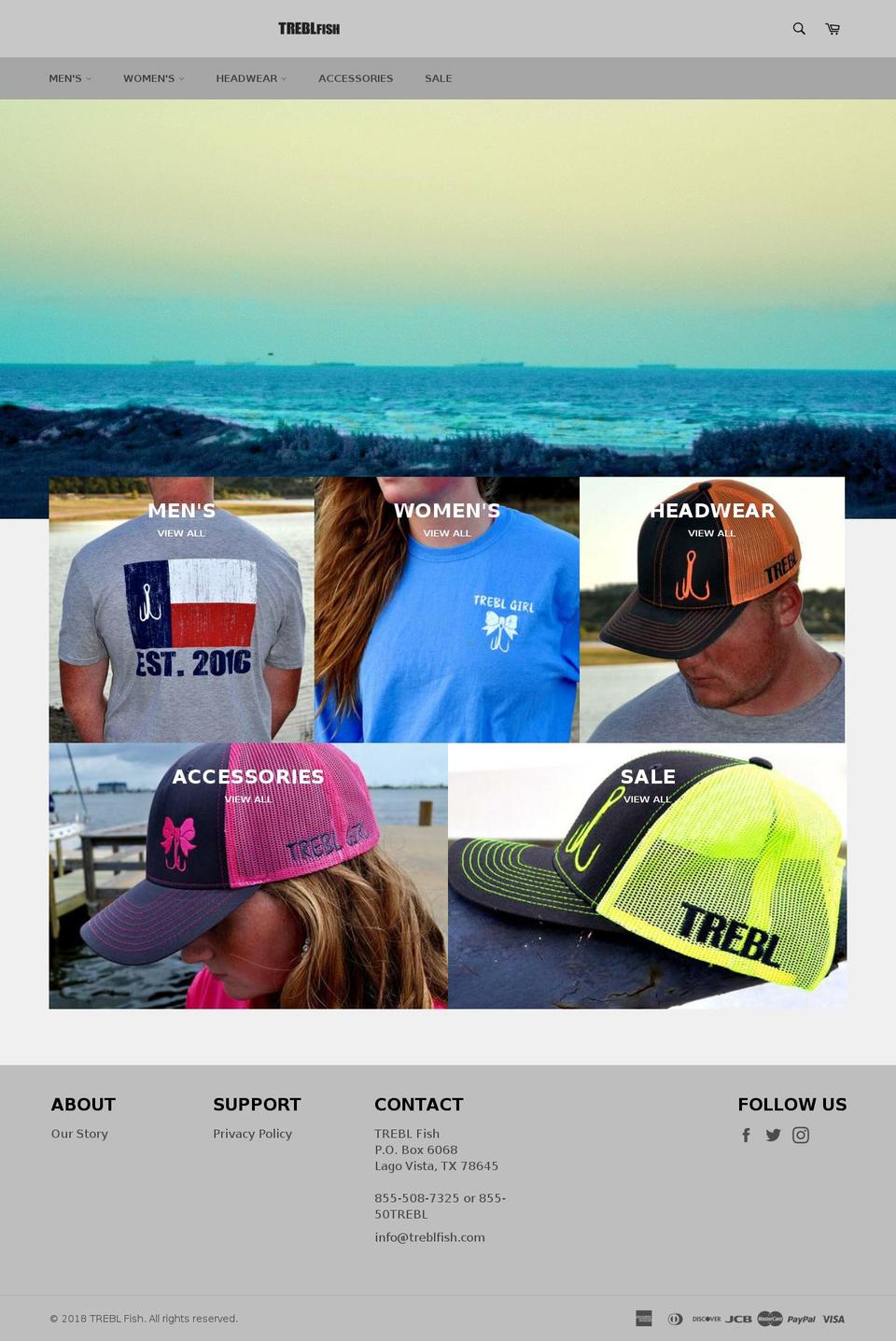 treblfish.com shopify website screenshot