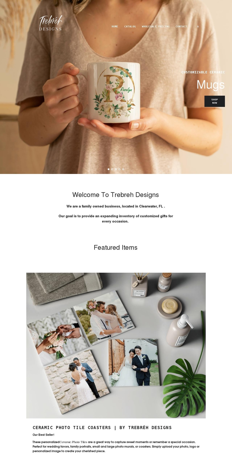 trebrehdesigns.com shopify website screenshot